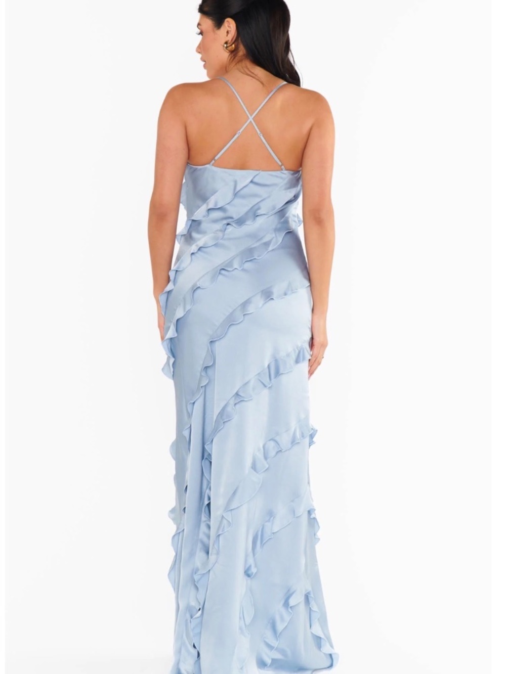 NWOT SHOW ME YOUR MUMU ROMANCE RUFFLE MAXI DRESS S - Picture 3 of 3